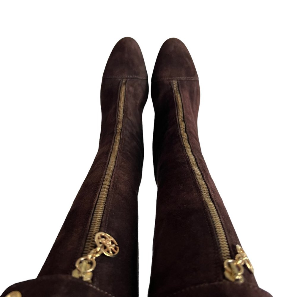 Brown Suede Knee-High Boots - Picture 5 of 11